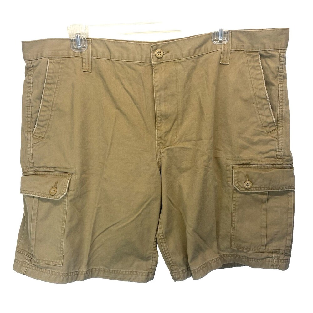 U.S. Polo Association Men's Cargo Shorts Size 44 Khaki Distressed Cotton